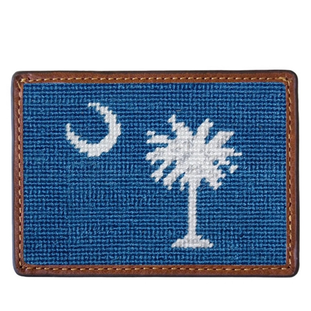 Smashers & Branson South Carolina Flag (Blue) Needlepoint card holder